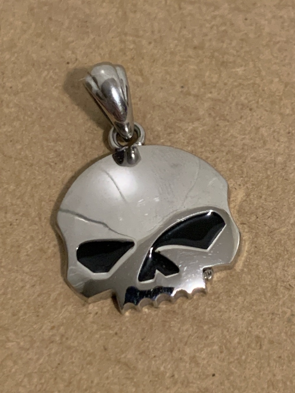 Harley-Davidson MOD Stainless Steel Willie G Skull Pendant Neckkace